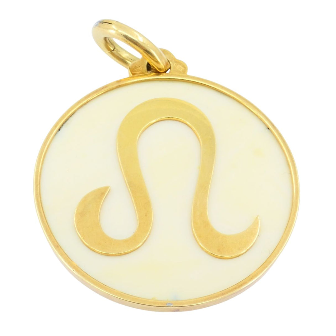 Vintage Bvlgari 18k Gold Bone Astrological Leo Pendant