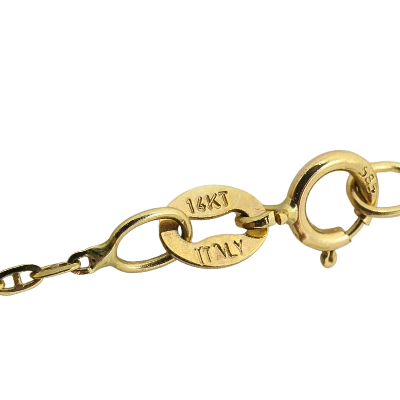 Vintage Leo Zodiac 18k Gold Pendant 14k Gold Chain Necklace