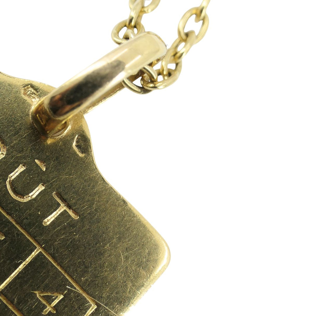 French 18k Gold Ruby 'August 21st' Calendar Pendant Chain Necklace