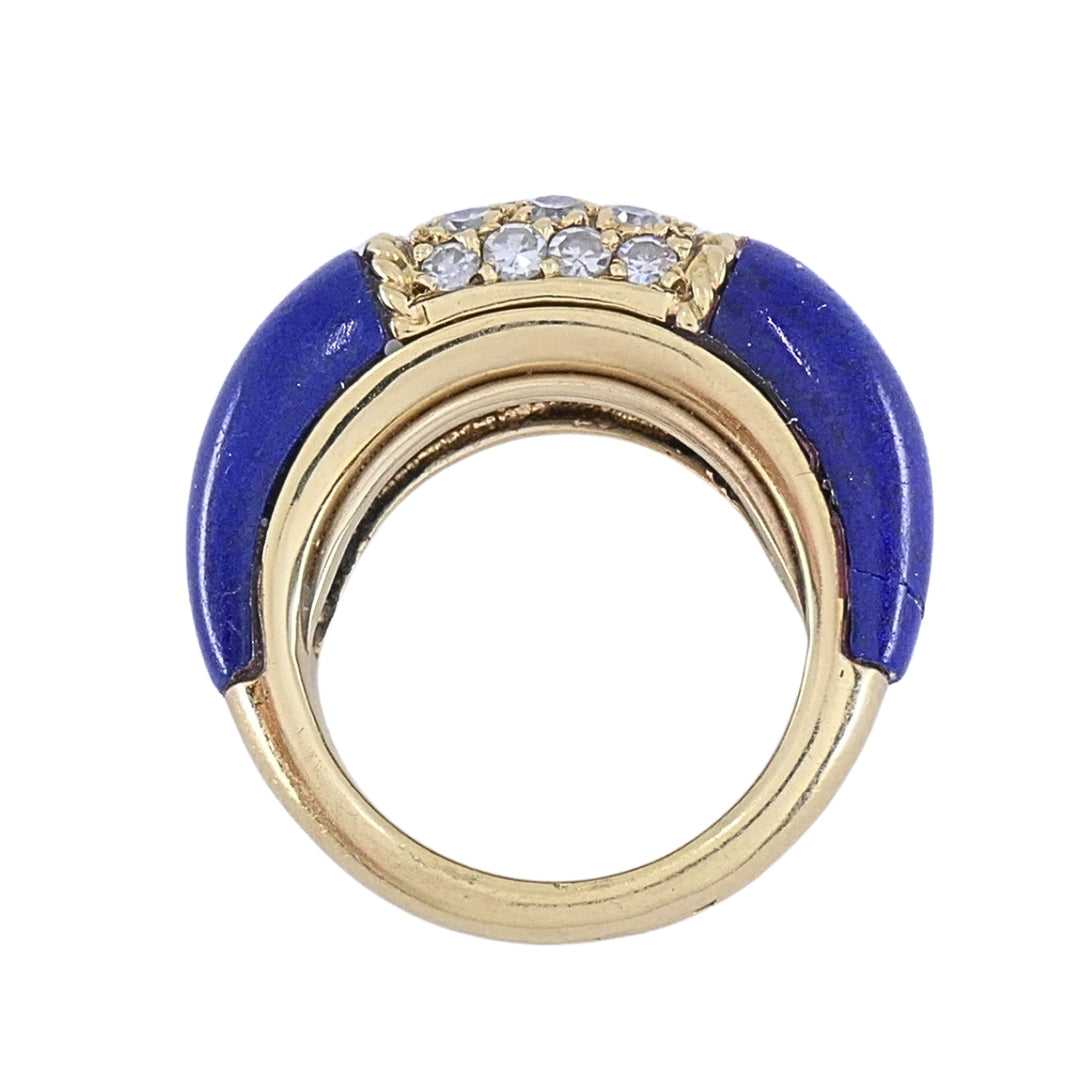 Van Cleef & Arpels Philippine 18k Gold Lapis Lazuli Diamond Ring, 1968