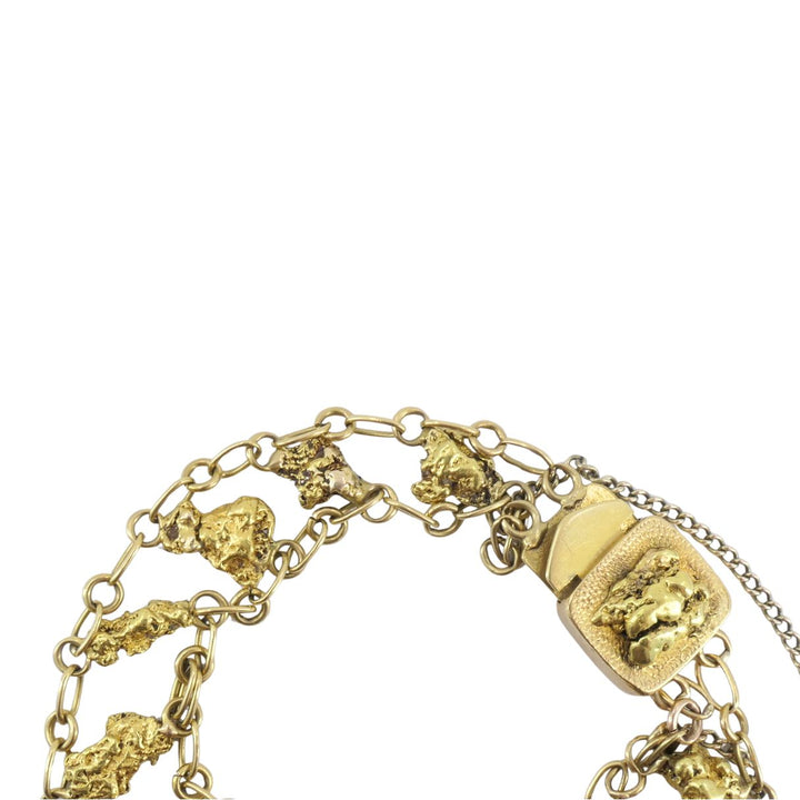 Vintage 22k Yellow Gold Nugget Link Bracelet, Circa 1970s