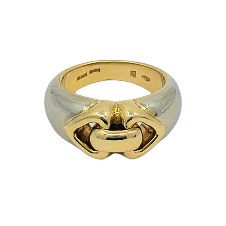 Bulgari 18k Two-Tone Gold Doppio Double Heart Ring