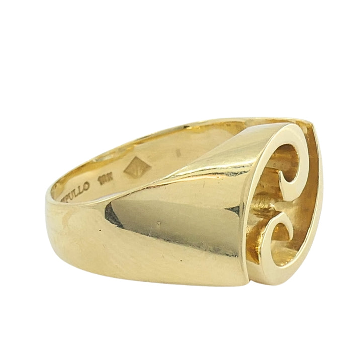 Renato Cipullo 18k Gold Sculptural Swirl Ring