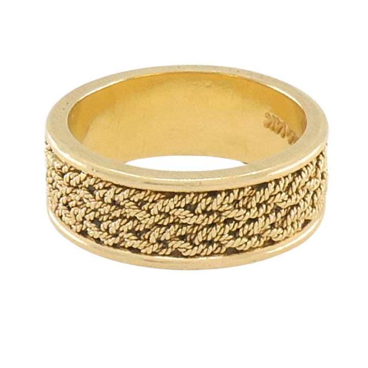 14k Woven Gold Ring Vintage Band Ring