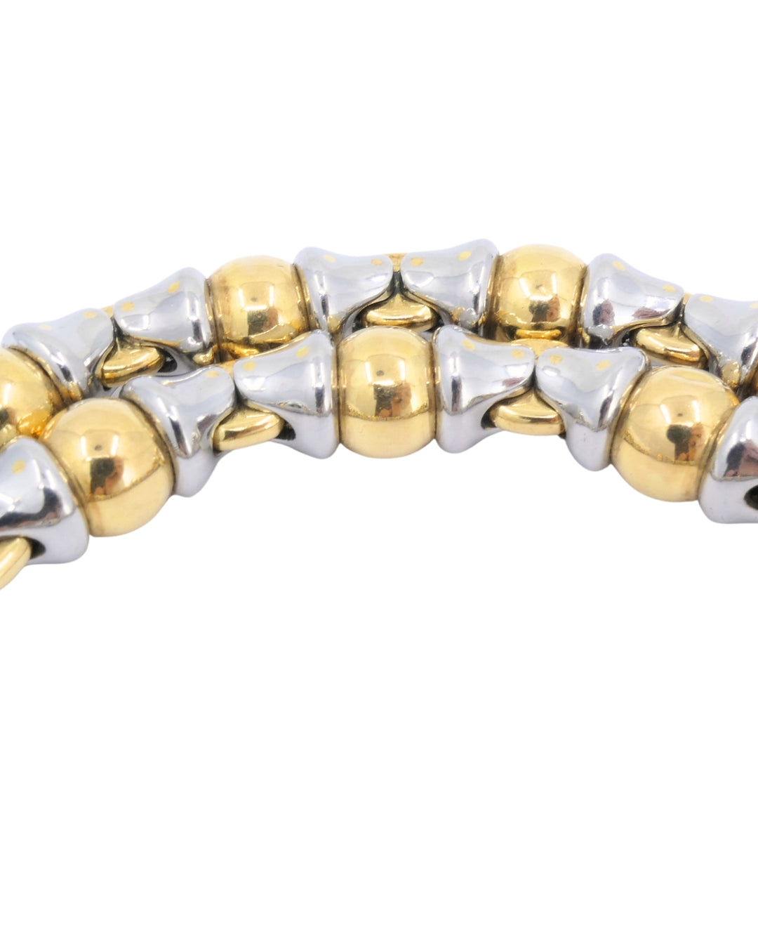 Bvlgari Vintage Bulgari 18k Gold Stainless Steel Collar Necklace
