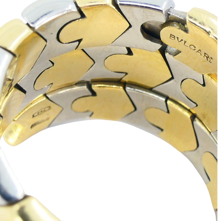 Bvlgari Bulgari Two-Tone Gold Ring Wrap Around 18k