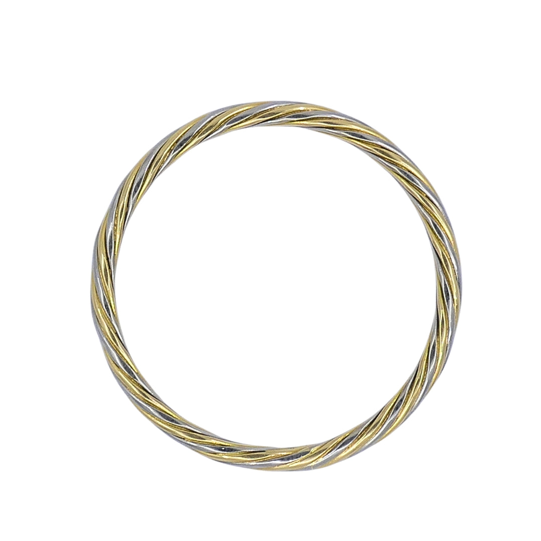 Van Cleef & Arpels Twisted Two-Tone 18k Gold Bangle Bracelet, 1970s