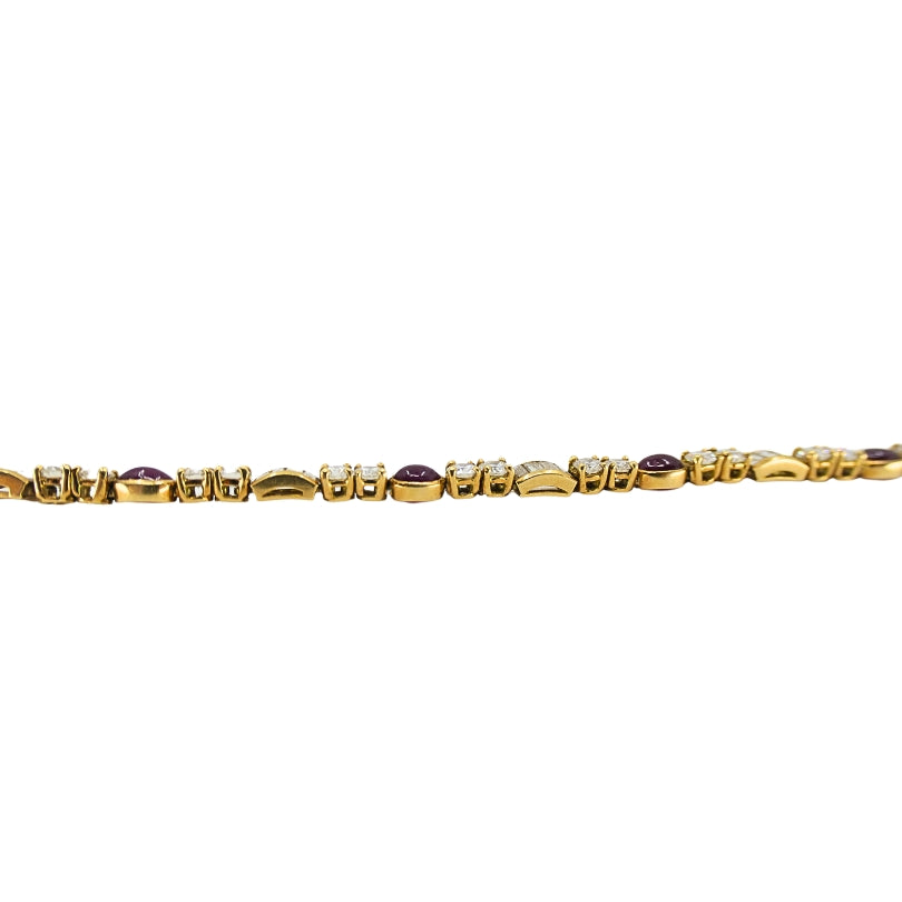 Boucheron Diamond Ruby 18k Gold Tennis Bracelet