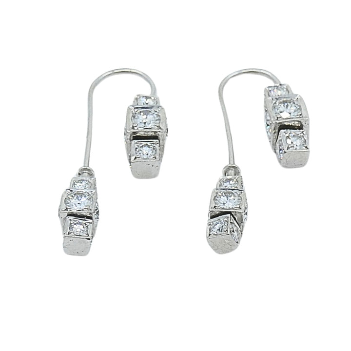 Michael B.  Platinum Sugar Cubes Earrings