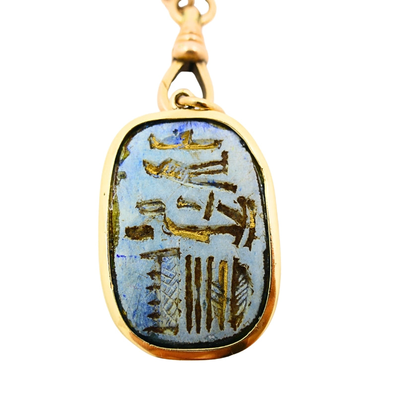 Scarab Necklace Vintage 14k Gold Watch Chain