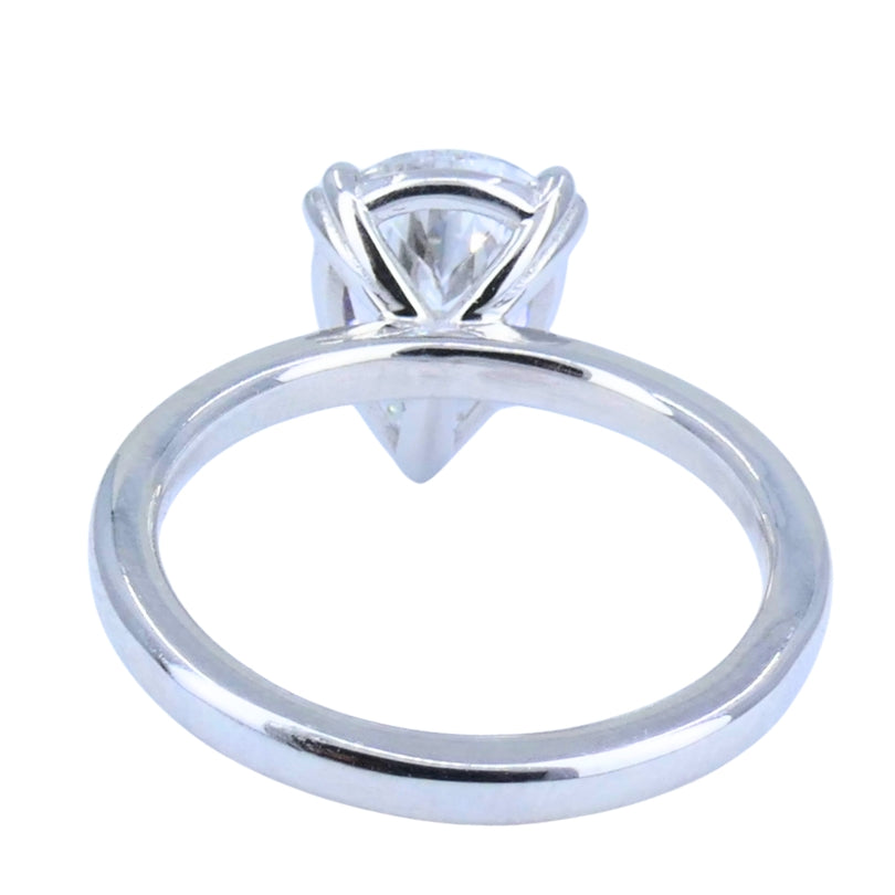 Pear Shaped Diamond Platinum Engagement Ring 1.71 carat GIA D VS2