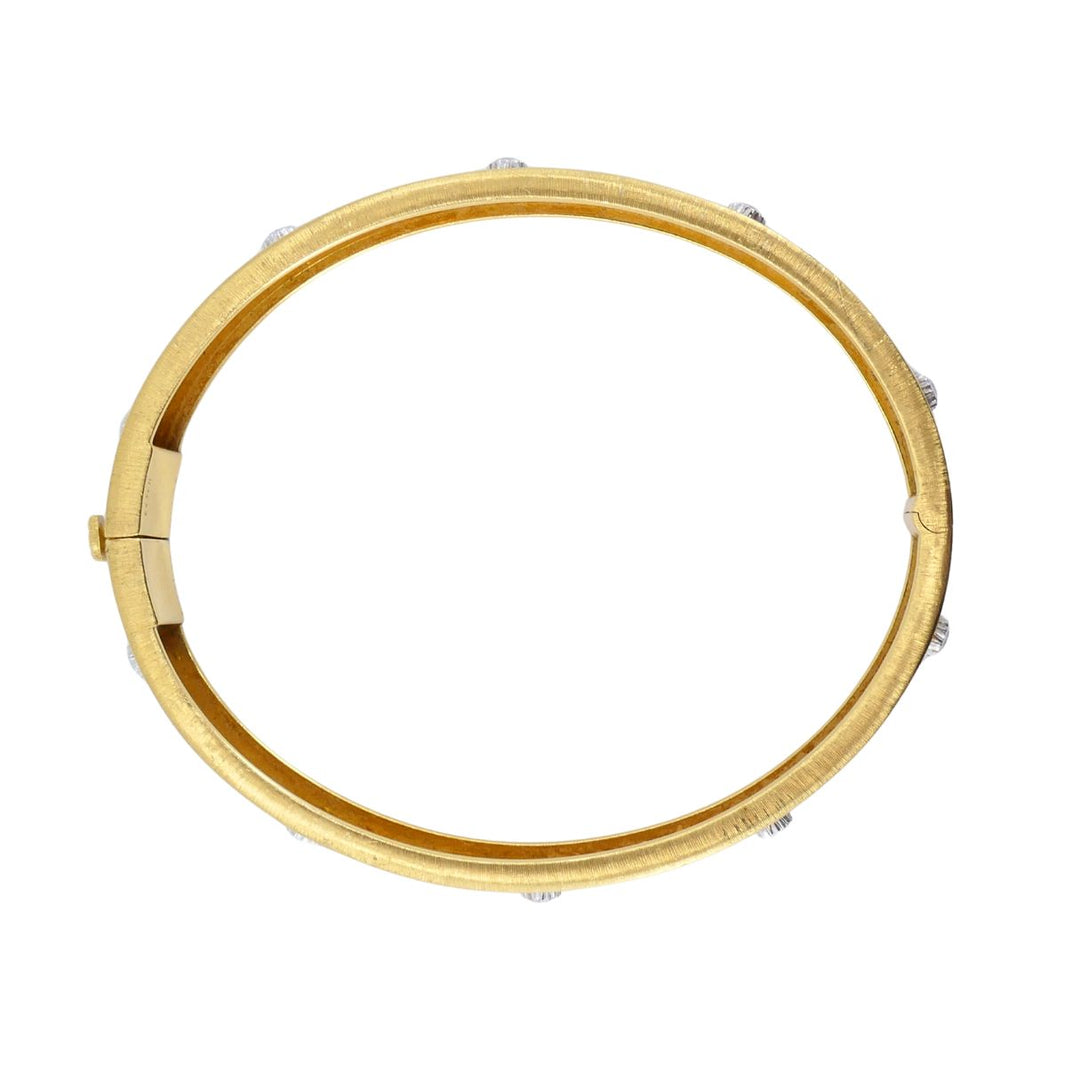 Vintage Buccellati 18k Gold Diamond Bangle Bracelet