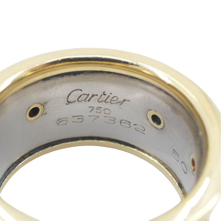 Vintage Panthère de Cartier 18k Gold Steel Ring