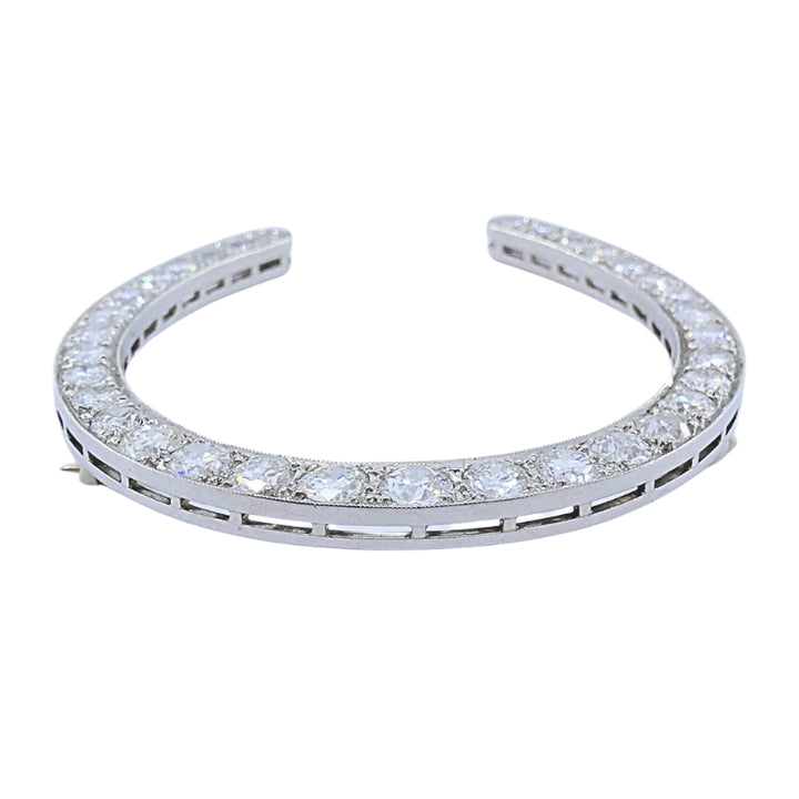 Edwardian Platinum Diamond Horseshoe Brooch