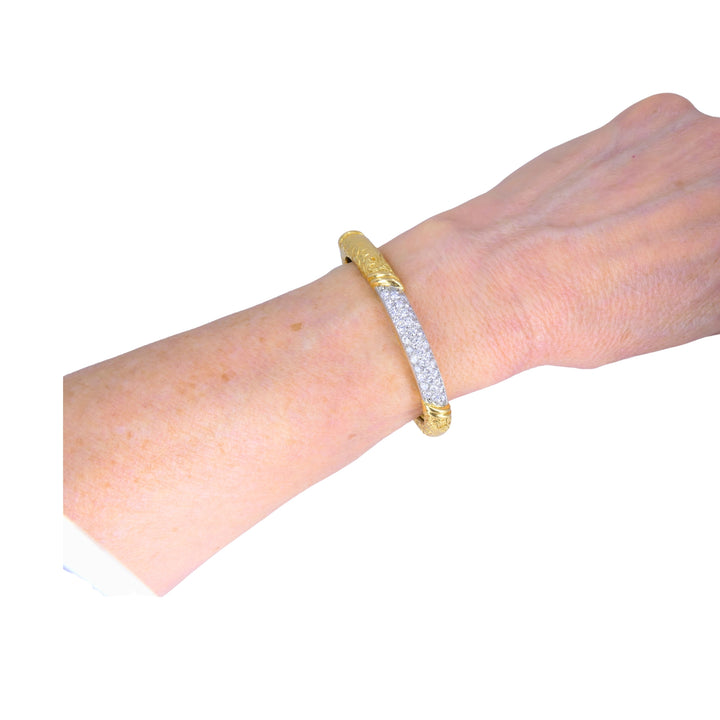 Van Cleef & Arpels Diamond 18k Gold & Platinum Vintage Bracelet, Circa 1973