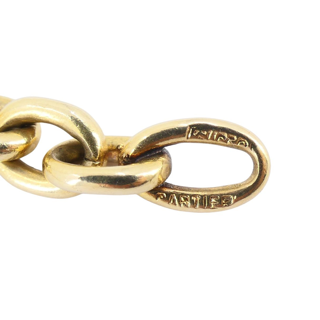 Vintage Cartier 18k Gold Oval Link Chain Bracelet