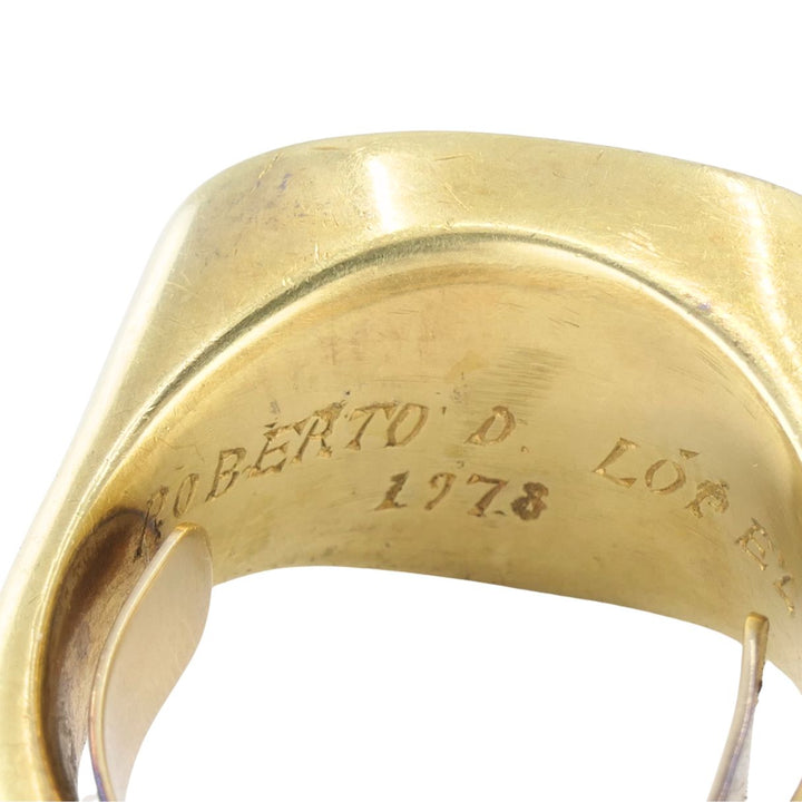 Vintage 1978 Egyptian Revival 18k Gold Signet Ring
