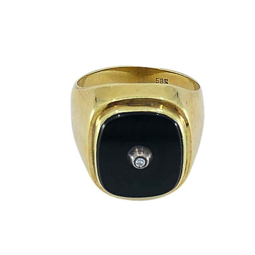 Onyx 14k Gold Men's Vintage Signet Ring