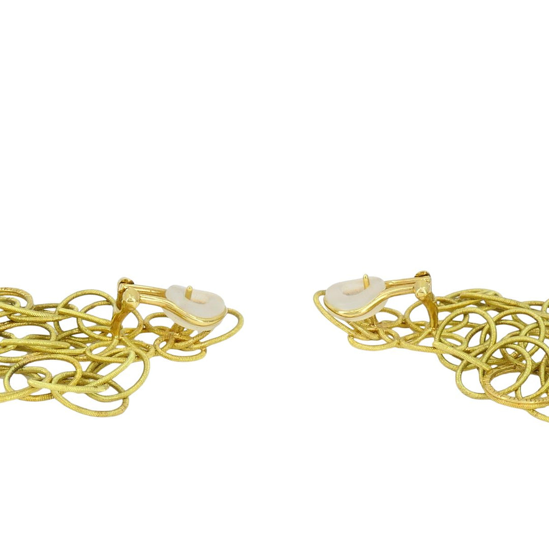 Vintage Buccellati 18k Yellow Gold Hawaii Drop Earrings