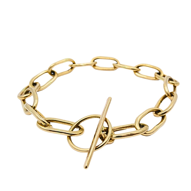 Vintage Chain Link Toggle Bracelet 14k Gold