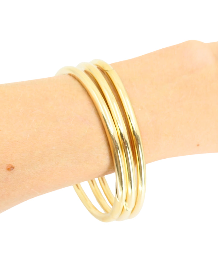 Vintage 1950s Cartier Bangles 14k Gold Set of Three Bracelets
