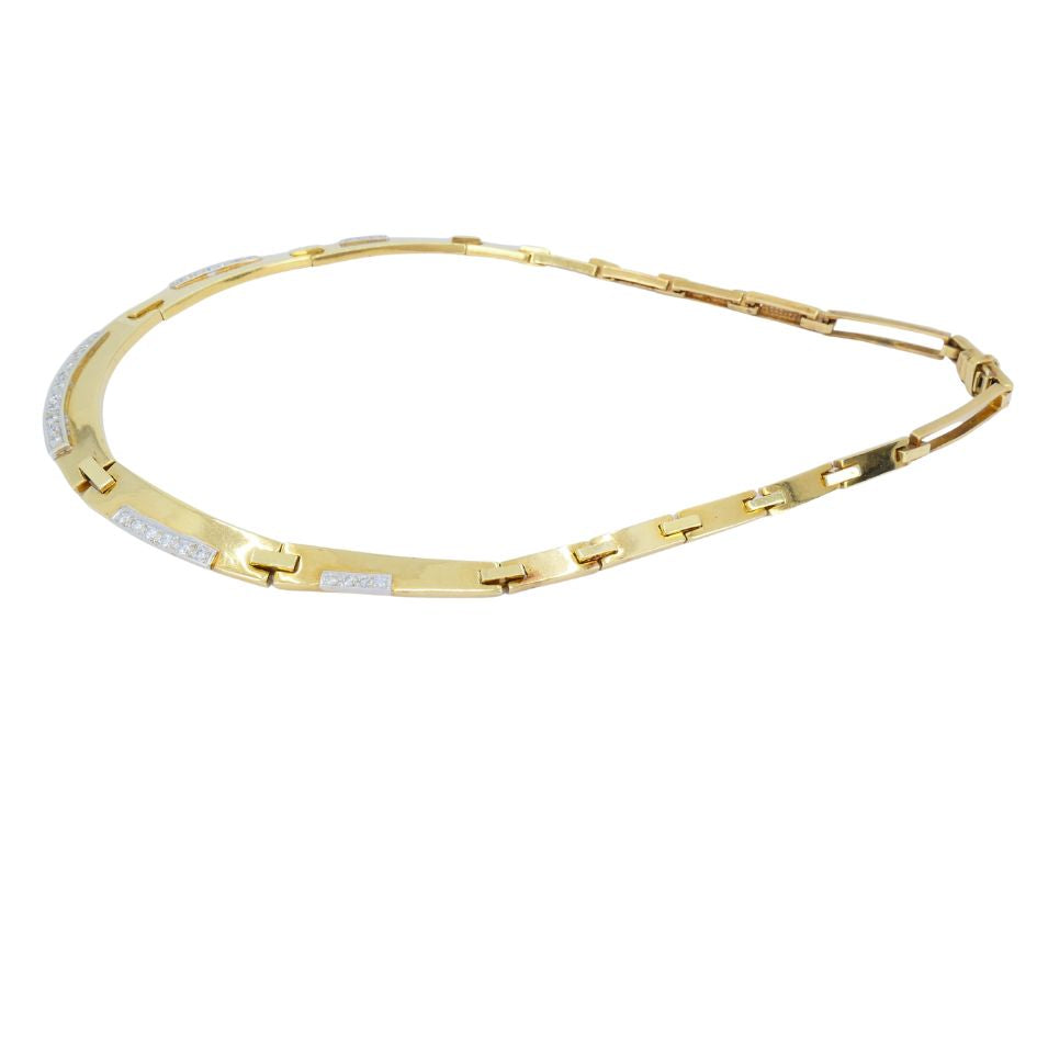 Vintage 14k Two-tone Gold Diamond Necklace