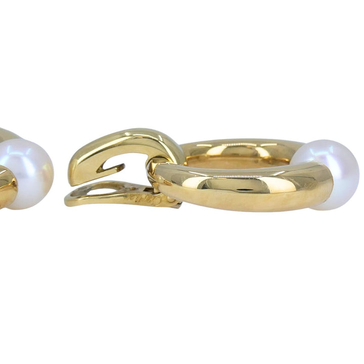 Vintage Cartier 18k Gold Pearl Doorknocker Clip-on Earrings