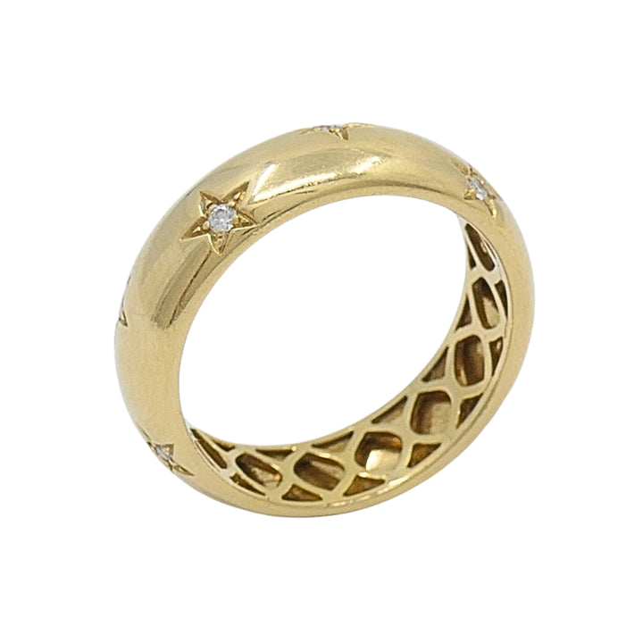 14k Gold Band Star Diamond Ring