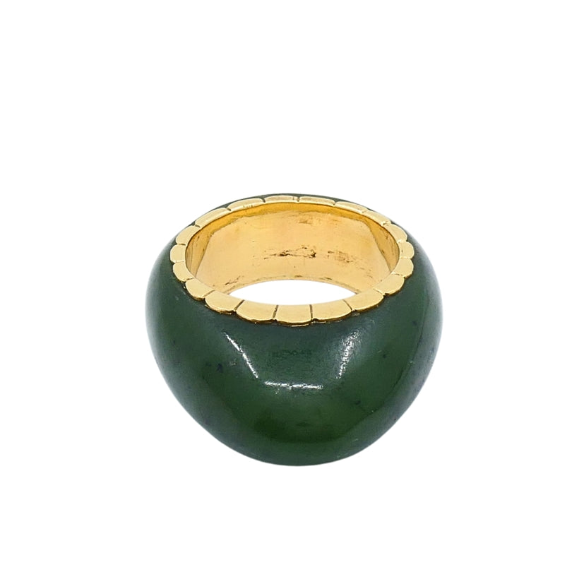 Vintage Ring 14k Gold Dome Jade Ring