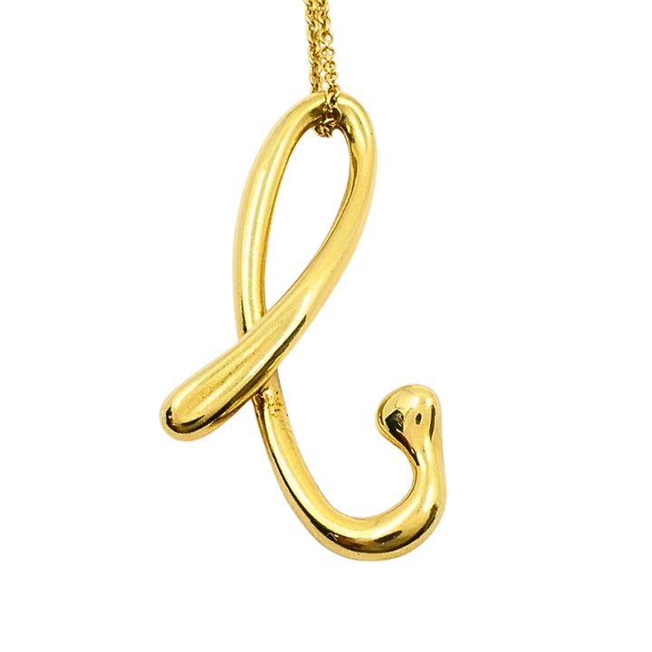 Elsa Peretti Tiffany & Co. 18k Gold  Alphabet Collection Pendant Necklace