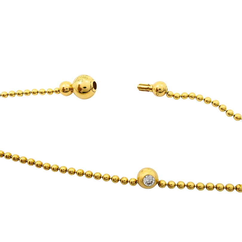 Cartier Draperie De Décolleté 18k Gold Diamond Solitaire Beaded Chain Necklace