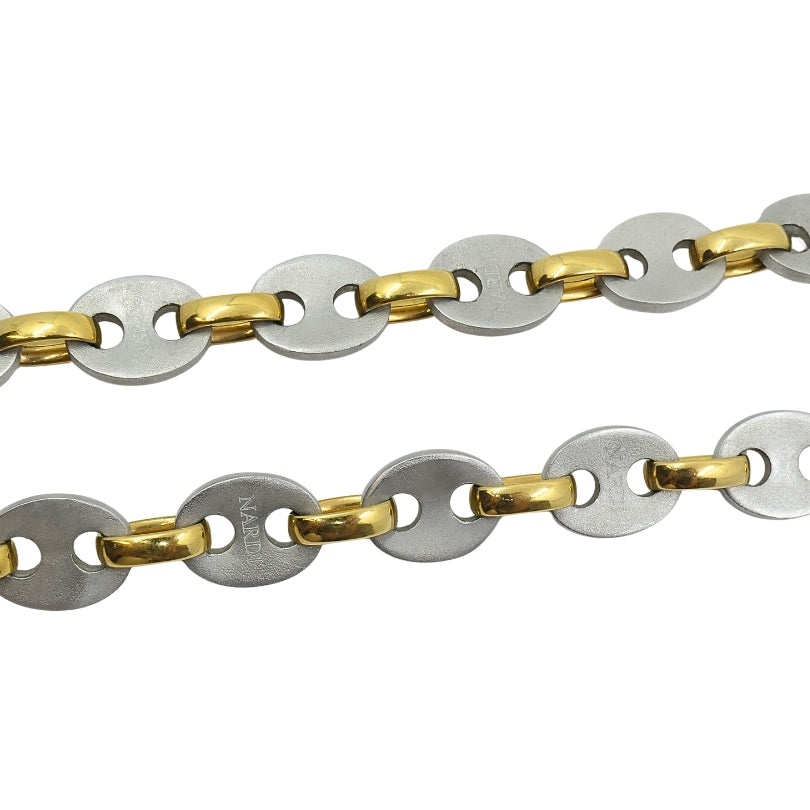 Nicolis Cola for Nardi 18k Gold, Metal Leopard Enamel Nautical Link Necklace