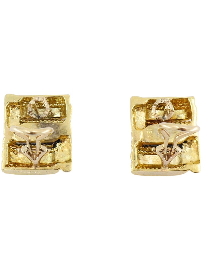 Vintage Aldo Cipullo for Cartier 18k Gold Earrings Lapis Lazuli