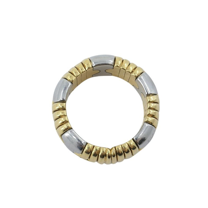 Vintage Bulgari Parentesi 18k Gold Steel Ring