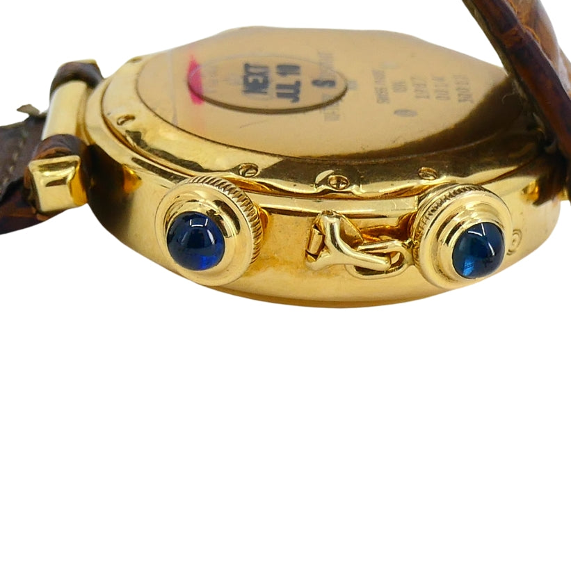 Cartier Pasha Alarm Moonphase Wristwatch 18k Gold c. 1987