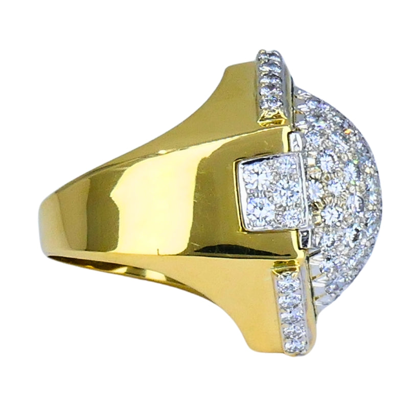 Vintage David Webb 18k Gold Platinum Diamond Ring