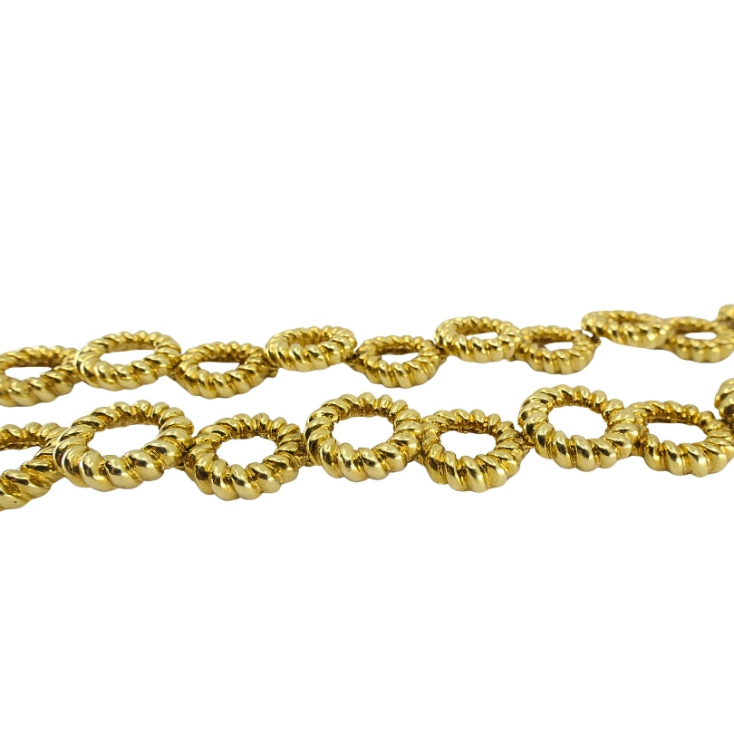 Flato 18K Gold Open Circle Link Necklace, 1960s