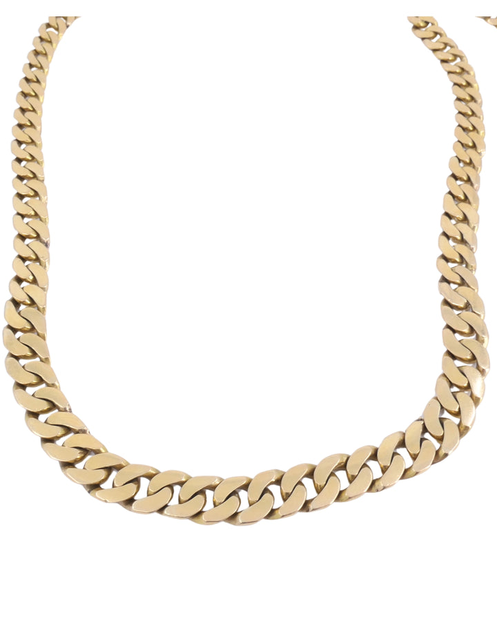 Vintage French 18k Gold Curb Link Chain Necklace