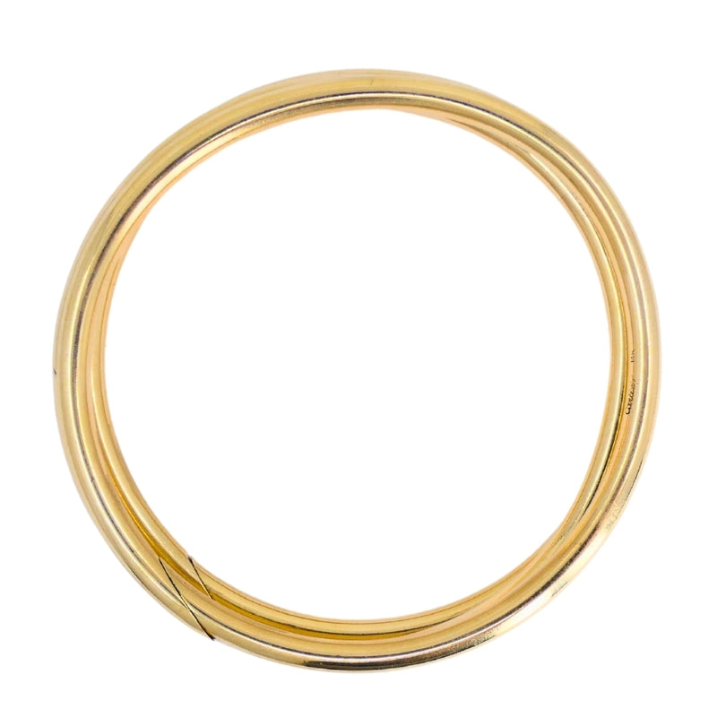 Vintage Cartier Set of Three Bangle Bracelets 14k Gold Estate Jewelry
