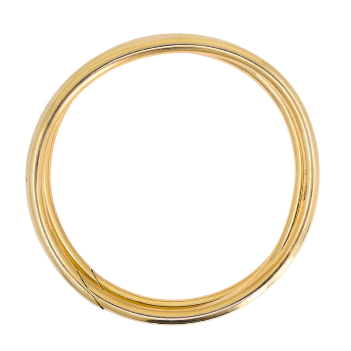 Vintage Cartier Set of Three Bangle Bracelets 14k Gold Estate Jewelry