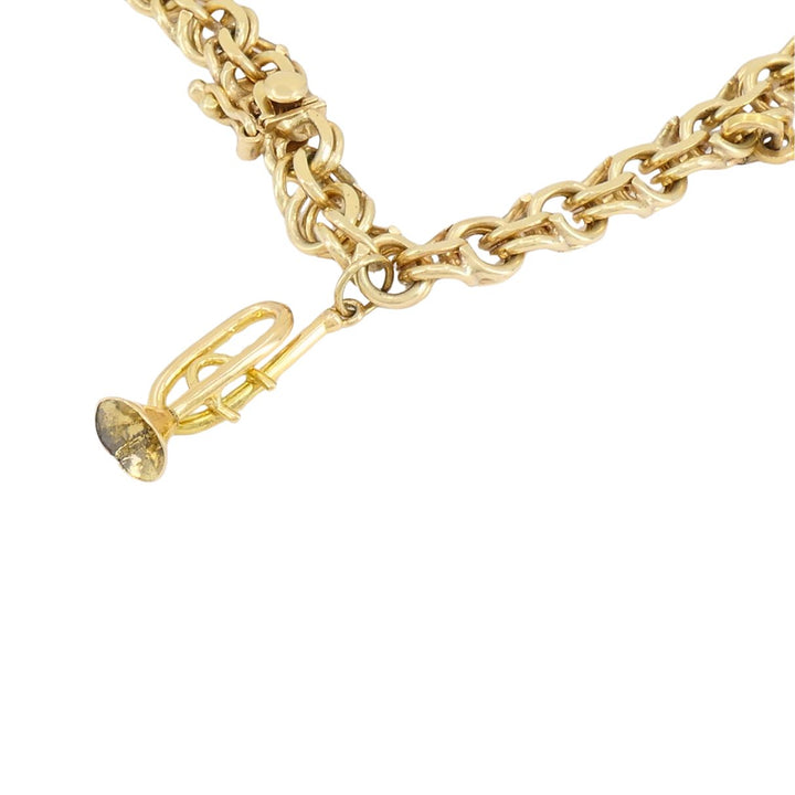 Vintage 14k 18k Gold Charm Bracelet