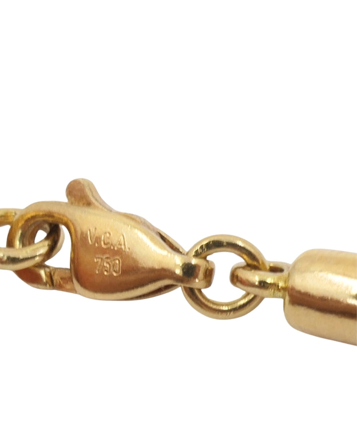 Van Cleef & Arpels Necklace 18k Gold Coral Heart Silk Cord Necklace