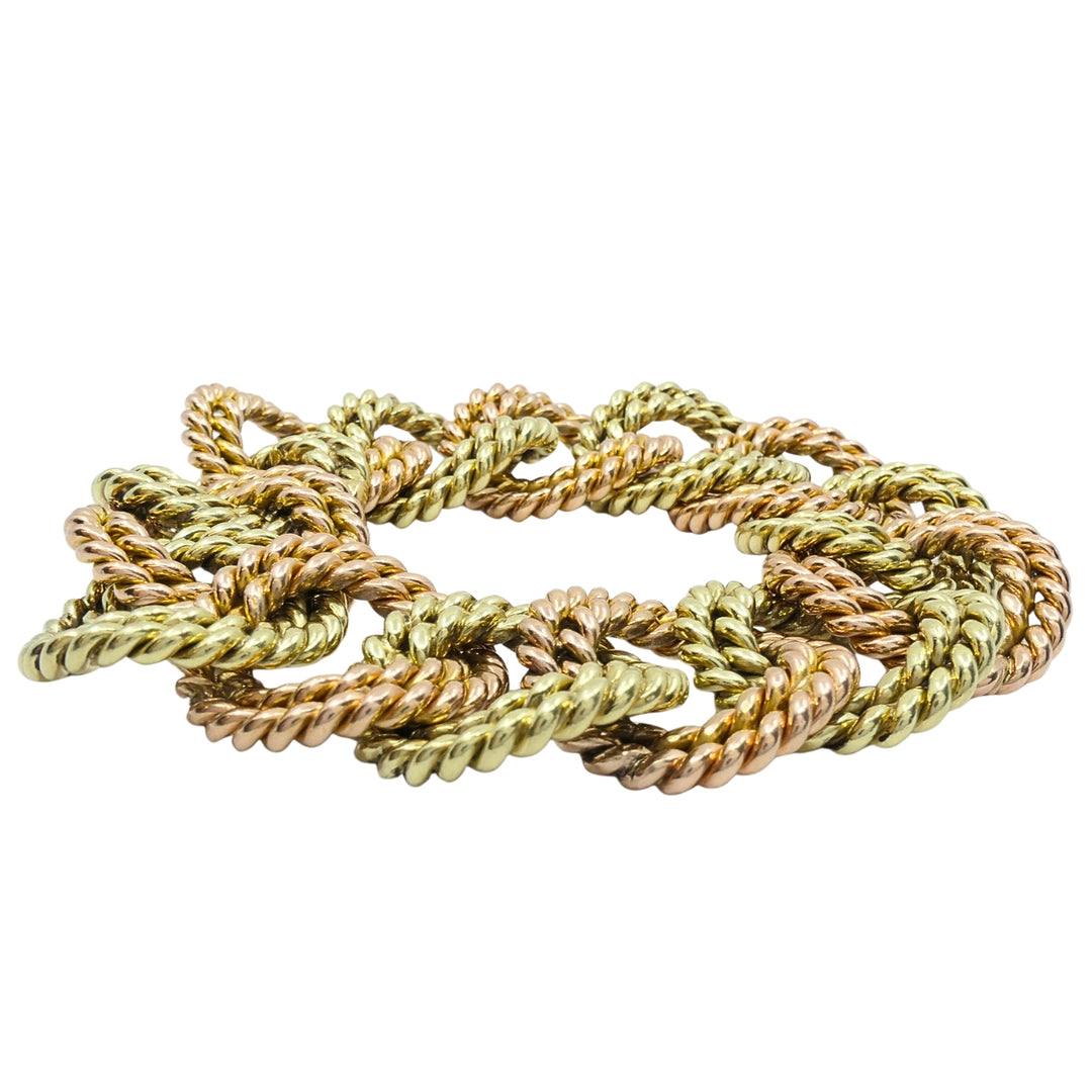 Verdura 14k Two-Tone Gold Rope Link Bracelet