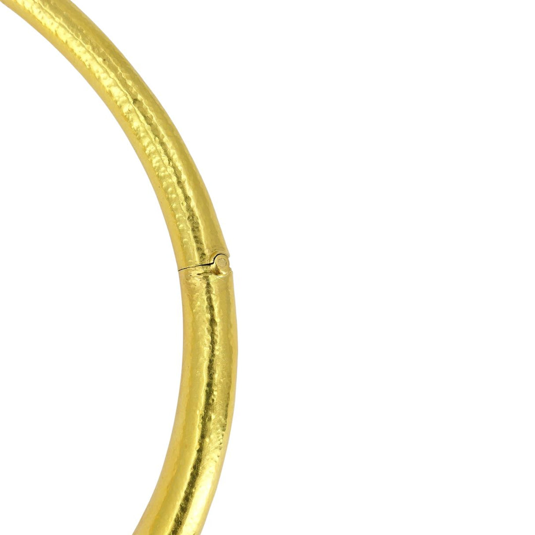 Vintage Greek 18k Hammered Gold Mechanical Collar Necklace