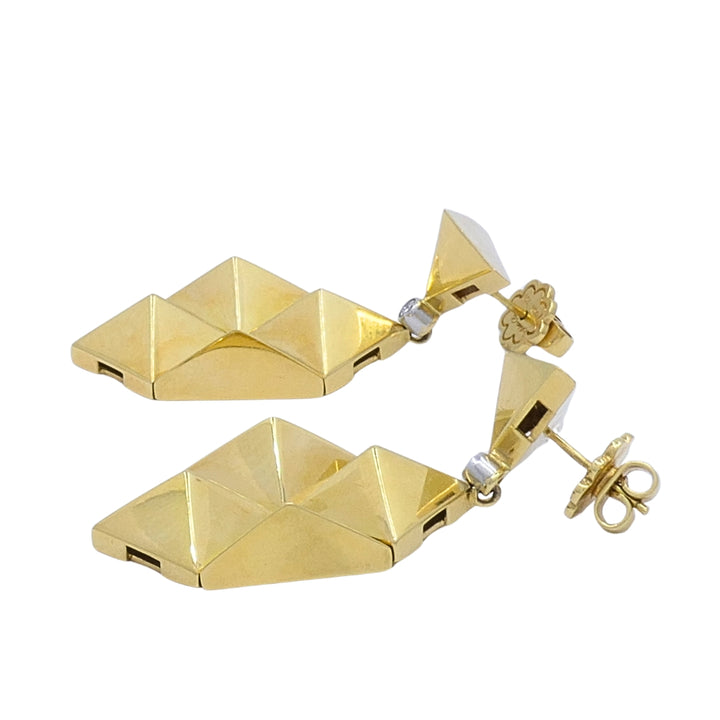 Aletto Brothers Apennines 18k Gold Diamond Pyramid Drop Earrings