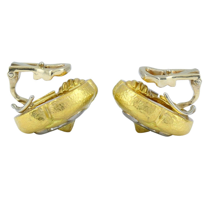 Vintage Trent 18k Gold Platinum Clip-on Earrings