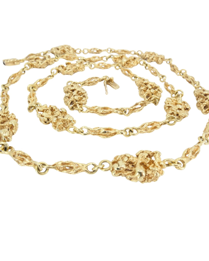 Vintage Van Cleef & Arpels 18k Gold Nuggets Chain Necklace