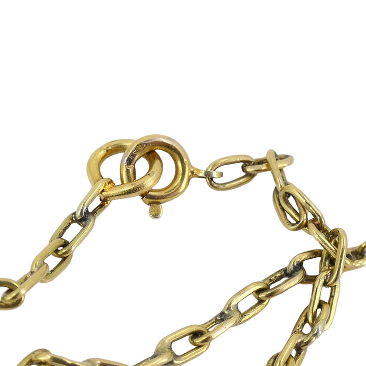 Vintage 14k Gold Fish Pendant 18k Gold Chain Necklace