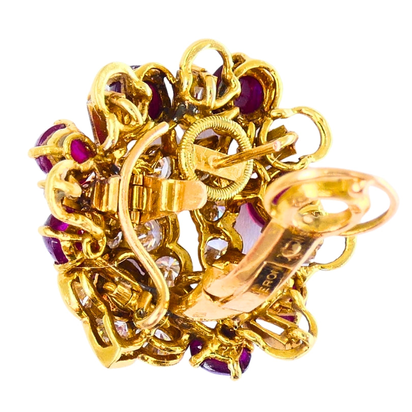 Boucheron Ruby And Diamond Earrings Day & Night Vintage Jewelry
