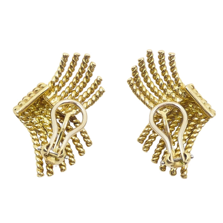 Tiffany & Co. Schlumberger 18k  Gold V-Rope Earrings